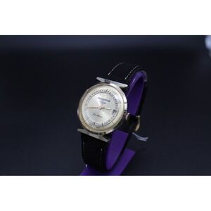 Vintage Remington Electra 17 DeLuxe Swiss Made Mens Watch Gold Tone Crystal Dial